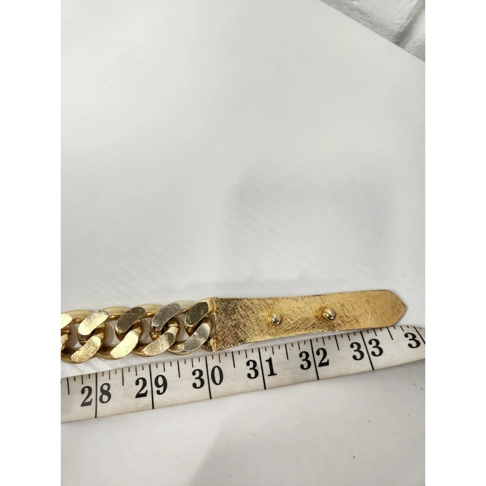 Iconic Vintage Accessocraft Gold Tone Jumbo Miami Curb Link Chain Belt/Necklace